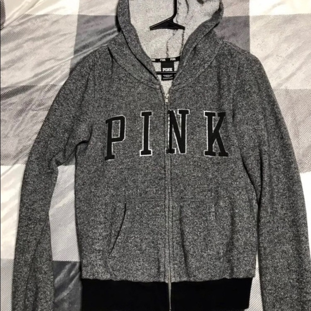 PINK ( Victoria Secret) marble grey hoodie